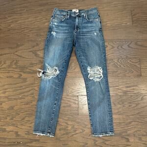 AGOLDE Sophie High Rise Distressed Crop Distressed Size 27